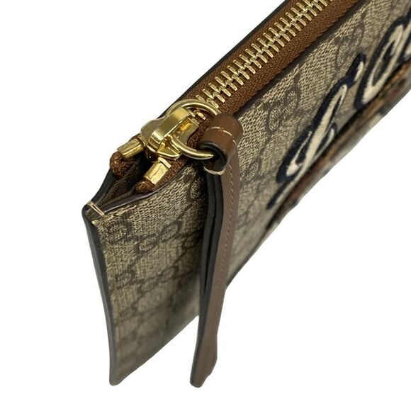 Gucci Clutch Bag GG Supreme 481416 Beige X Ebony X Dark Brown L'aveugle Par - Picture 9 of 15